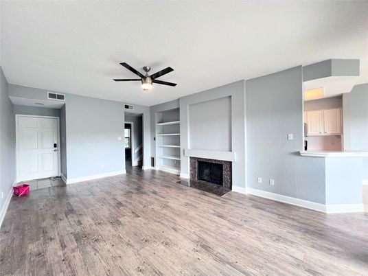 Empty room, Fireplace, Interior, Wood Texture Flooring
