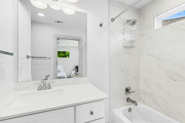 Bathroom, Interior, Marble Walls, Recessed Lighting