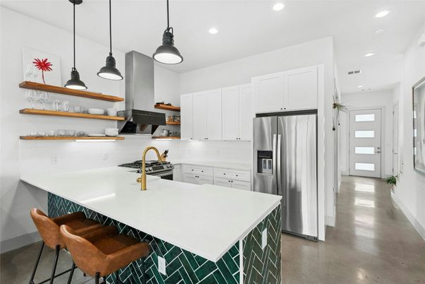 Interior, Kitchen, Pendant Lights, Recessed Lighting, Stainless Steel Appliances