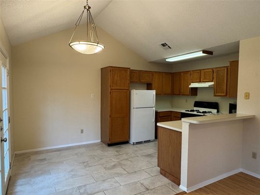 Interior, Kitchen, Pendant Lights, Wood Texture Flooring