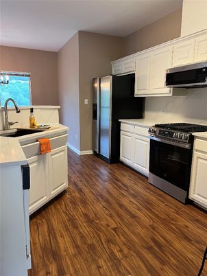 Interior, Kitchen, Wood Texture Flooring