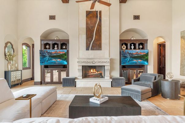 Fireplace, Interior, Living room, Wooden Beams