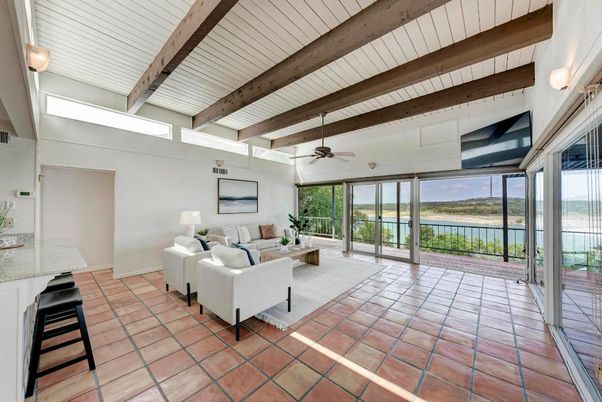 Interior, Living room, Water, Wooden Beams