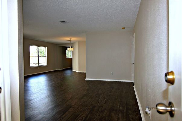 Empty room, Interior, Pendant Lights, Wood Texture Flooring