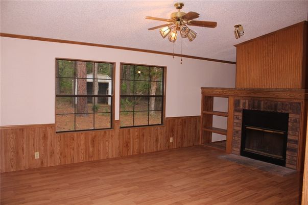 Empty room, Fireplace, Interior, Wood Texture Flooring, Wooden Walls