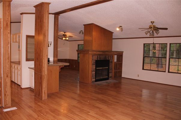 Empty room, Fireplace, Interior, Wood Texture Flooring