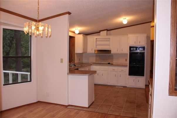 Chandelier, Interior, Kitchen, Pendant Lights, Wood Texture Flooring