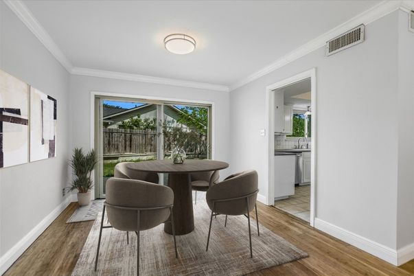 Dining room, Interior, Wood Texture Flooring