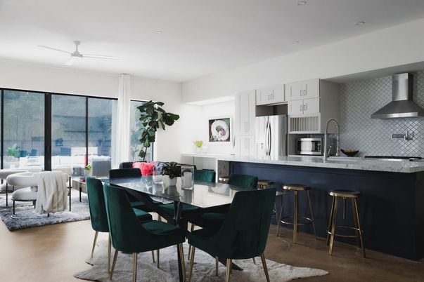 Dining room, Interior, Kitchen, Living room, Recessed Lighting, Stainless Steel Appliances