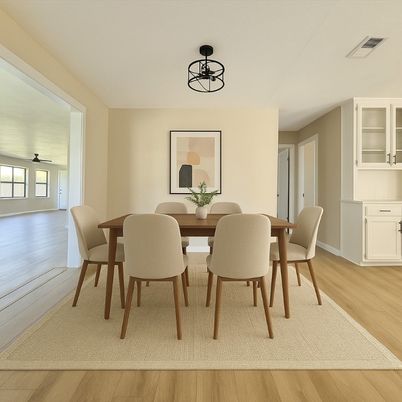 Dining room, Interior, Wood Texture Flooring