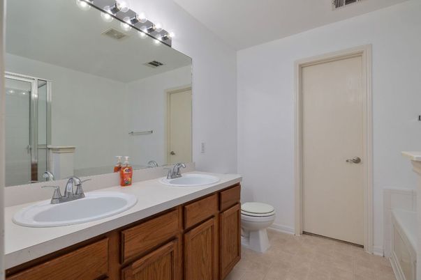 Bathroom, Dual Sink Vanities, Glass Shower, Interior