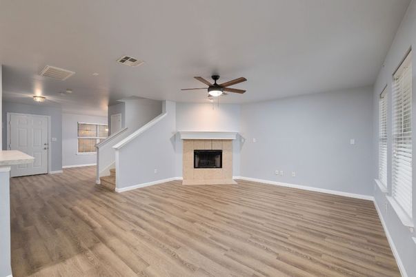 Empty room, Fireplace, Interior, Wood Texture Flooring