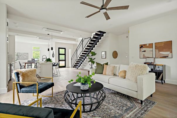 Dining room, Interior, Kitchen, Living room, Pendant Lights, Recessed Lighting, Wood Texture Flooring