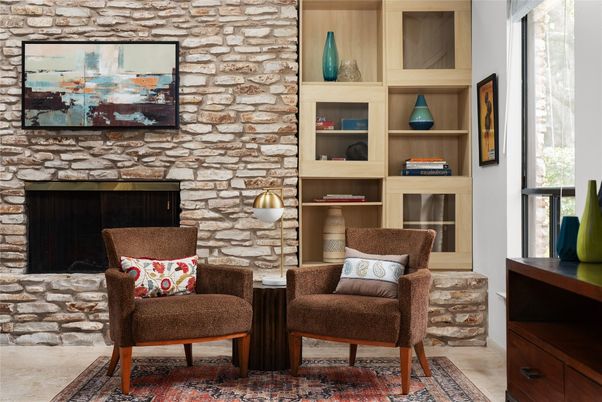 Fireplace, Interior, Stone Walls