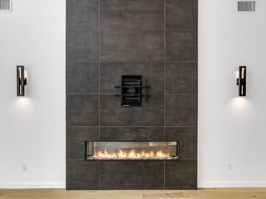 Fireplace, Interior, Wood Texture Flooring