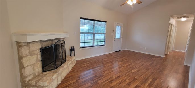 Empty room, Fireplace, Interior, Wood Texture Flooring