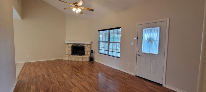 Empty room, Fireplace, Interior, Wood Texture Flooring