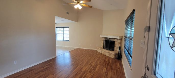 Empty room, Fireplace, Interior, Wood Texture Flooring