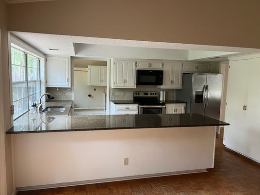 Interior, Kitchen, Stainless Steel Appliances, Wood Texture Flooring