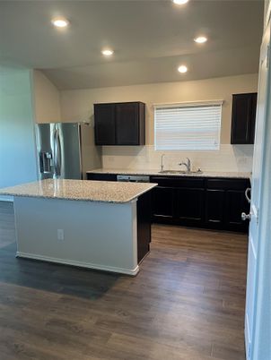 Interior, Kitchen, Recessed Lighting, Wood Texture Flooring