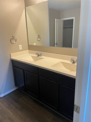 Bathroom, Dual Sink Vanities, Interior, Wood Texture Flooring