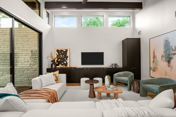 Interior, Living room, Stone Walls, Wooden Beams
