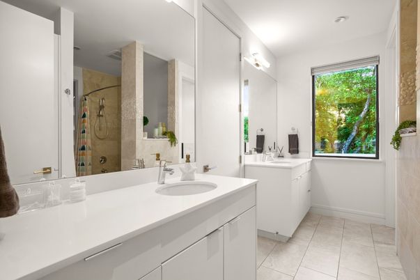 Bathroom, Dual Sink Vanities, Glass Shower, Interior