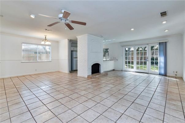 Empty room, Fireplace, Interior, Recessed Lighting