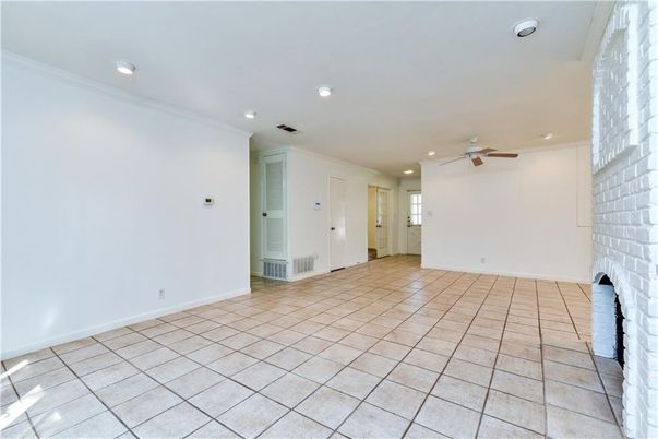 Empty room, Fireplace, Interior, Recessed Lighting