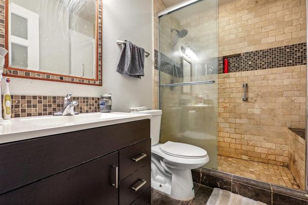 Bathroom, Glass Shower, Interior, Stone Walls