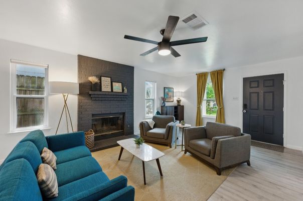 Fireplace, Interior, Living room, Wood Texture Flooring