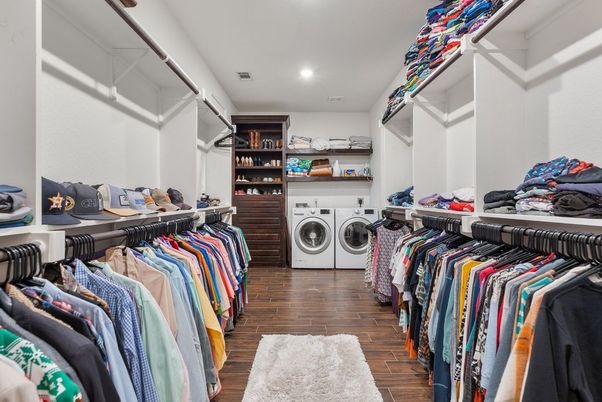 Interior, Recessed Lighting, Walk-in Closets, Washer, Wood Texture Flooring