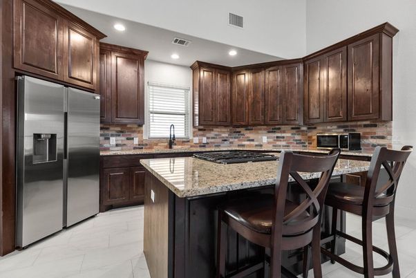 Interior, Kitchen, Marble, Recessed Lighting, Stainless Steel Appliances