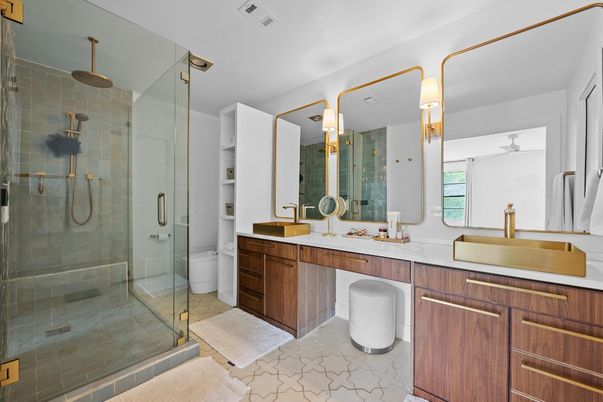 Bathroom, Dual Sink Vanities, Glass Shower, Interior