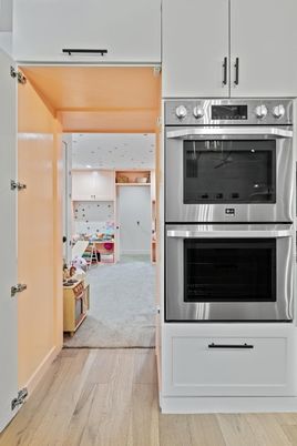 Interior, Kitchen, Stainless Steel Appliances, Wood Texture Flooring