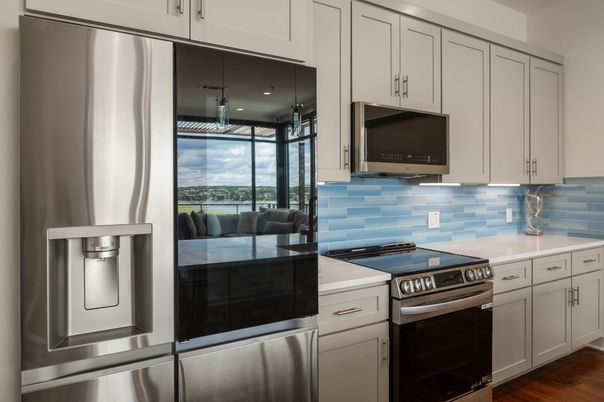 Interior, Kitchen, Stainless Steel Appliances, Wood Texture Flooring