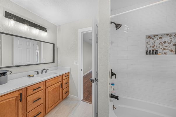 Bathroom, Dual Sink Vanities, Interior, Wood Texture Flooring