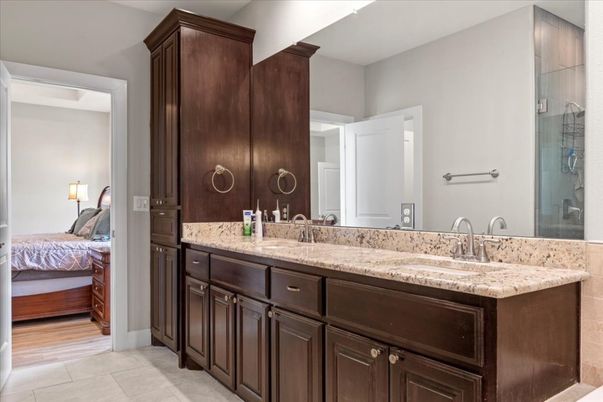 Bathroom, Bedroom, Dual Sink Vanities, Interior, Wood Texture Flooring