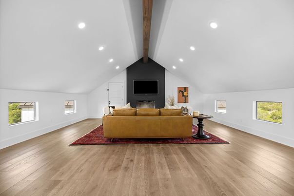 Interior, Living room, Recessed Lighting, Wooden Beams, Wood Texture Flooring