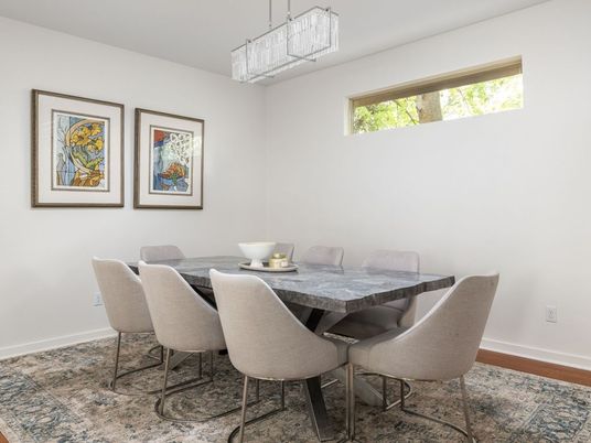 Chandelier, Dining room, Interior, Pendant Lights, Wood Texture Flooring
