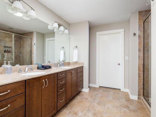 Bathroom, Dual Sink Vanities, Glass Shower, Interior
