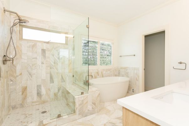 Bathroom, Free Standing Baths, Glass Shower, Interior