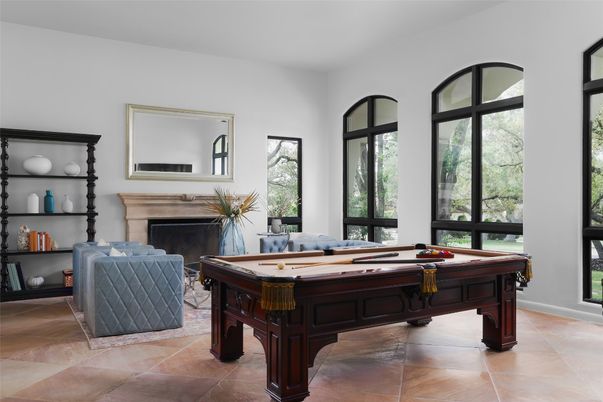 Billiard Table, Fireplace, Game Room, Interior