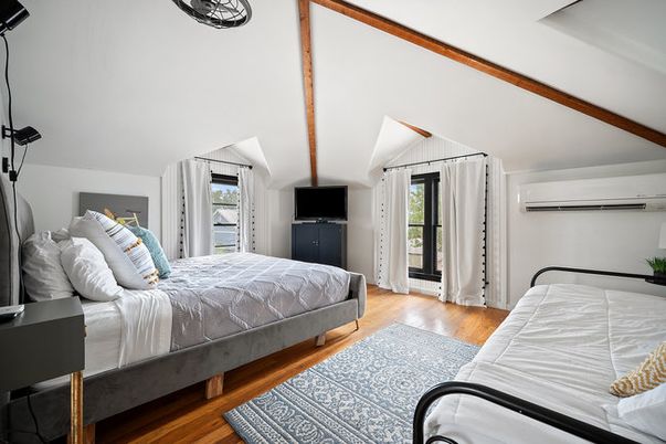 Bedroom, Interior, Wooden Beams, Wood Texture Flooring