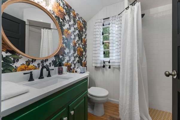 Bathroom, Interior, Wood Texture Flooring