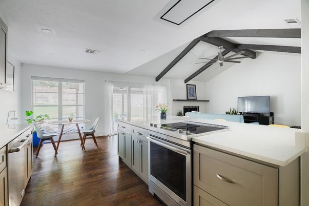 Dining room, Interior, Kitchen, Wooden Beams, Wood Texture Flooring