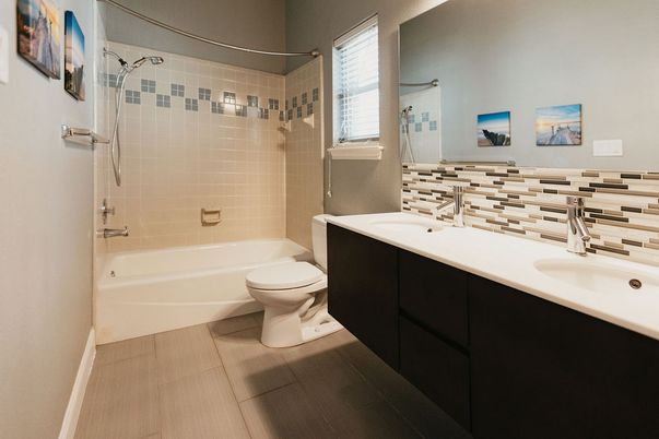 Bathroom, Dual Sink Vanities, Interior, Wood Texture Flooring
