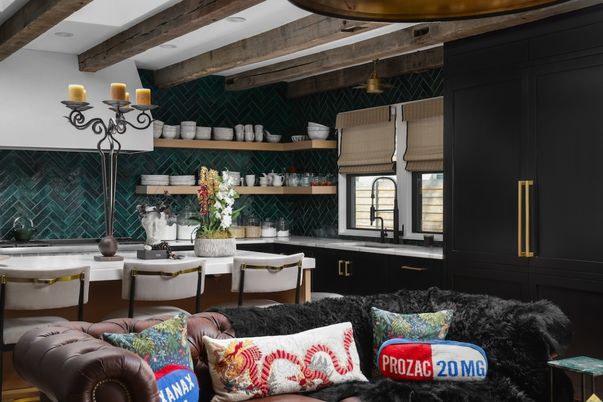 Interior, Living room, Wooden Beams