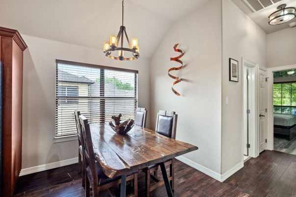 Chandelier, Dining room, Interior, Pendant Lights, Wood Texture Flooring