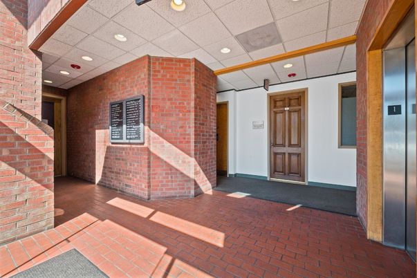 Elevator, Interior, Recessed Lighting, Stone Walls